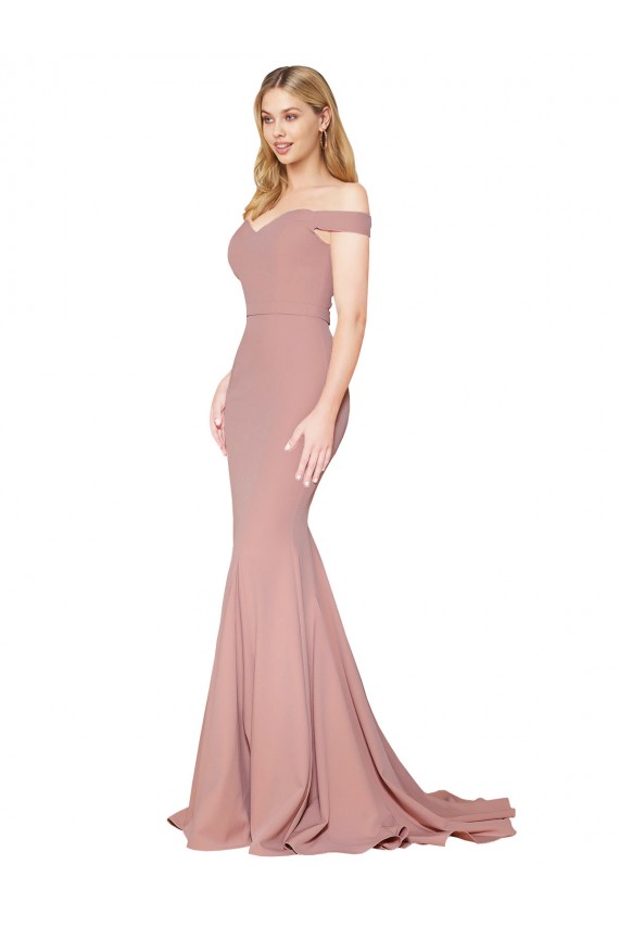 Comprare Rosa polveroso Stile sirena Sweep treno Crespo Elastico Lunga Formali Abiti da damigella donore / Abiti da sera / Abiti da ballo