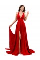 Comprare Rosso Linea A Capestro Spandex Lunga Formali Abiti da damigella donore / Abiti da sera / Abiti da ballo
