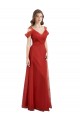 Comprare Rosso Linea A Innamorato Tulle Lunga Abiti da damigella donore