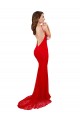 Comprare Rosso Stile sirena Alto Collo Pizzo Lunga Formali Abiti da damigella donore / Abiti da sera / Abiti da ballo