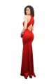 Comprare Rosso Stile sirena Capestro Raso Elastico Lunga Formali Abiti da damigella donore / Abiti da sera / Abiti da ballo