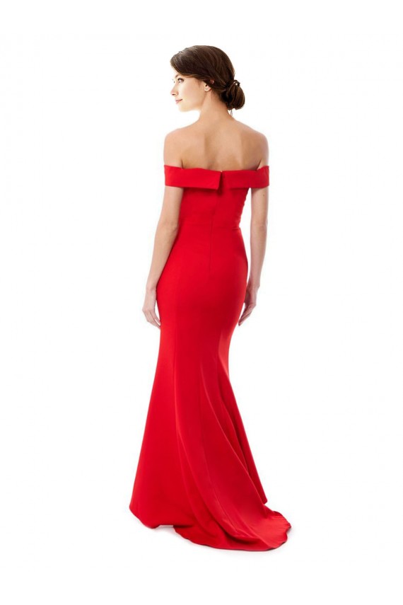 Comprare Rosso Stile sirena Crespo Elastico Lunga Formali Abiti da damigella donore / Abiti da sera / Abiti da ballo