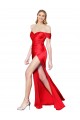 Comprare Rosso Stile sirena Raso Elastico Lunga Formali Abiti da damigella donore / Abiti da sera / Abiti da ballo