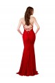 Comprare Rosso Stile sirena Scollatura a V Pizzo Lunga Formali Abiti da damigella donore / Abiti da sera / Abiti da ballo