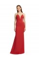 Comprare Rosso Stile sirena Sottili Scollatura a V Crespo Elastico Lunga Formali Abiti da damigella donore / Abiti da sera / Abiti da ballo