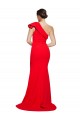 Comprare Rosso Tubino Una spalla Sweep treno Crespo Elastico Lunga Abiti da damigella donore / Abiti da ballo