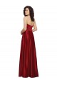 Comprare Rosso scuro Linea A Senza spalline Raso Lunga Abiti da damigella donore / Abiti da ballo
