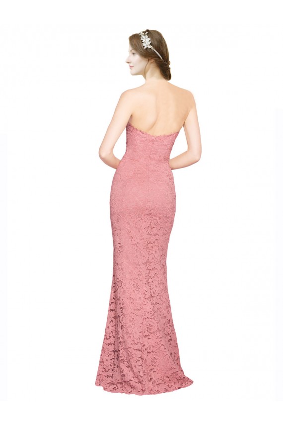Comprare Salmone Stile sirena Innamorato Pizzo Lunga Abiti da damigella donore / Abiti da ballo
