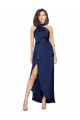 Comprare Sapphire Linea A Capestro Alto Collo Raso Setoso Lunga Asimmetrico Formali Abiti da damigella donore / Abiti da sera / Abiti da ballo