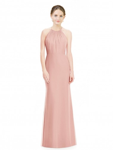 Comprare Stile sirena Capestro Chiffona Lunga Abiti da damigella donore
