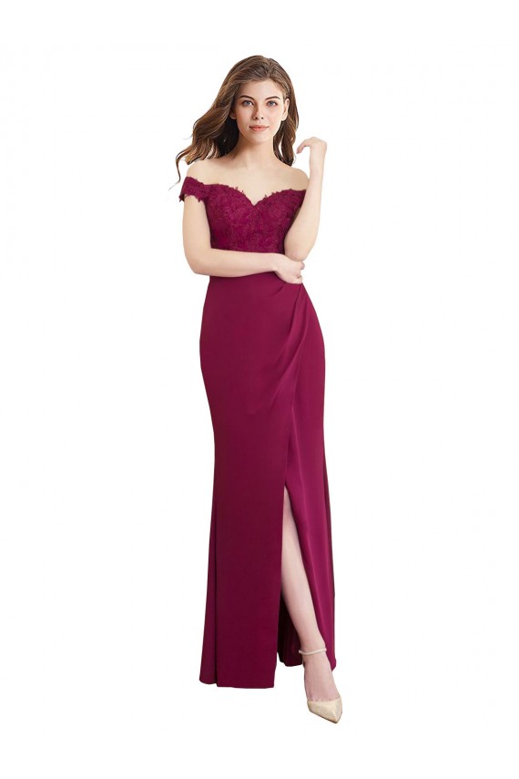 Comprare Stile sirena Chiffona Pizzo Lunga Abiti da damigella donore