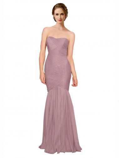 Comprare Stile sirena Innamorato Tulle Lunga Abiti da damigella donore