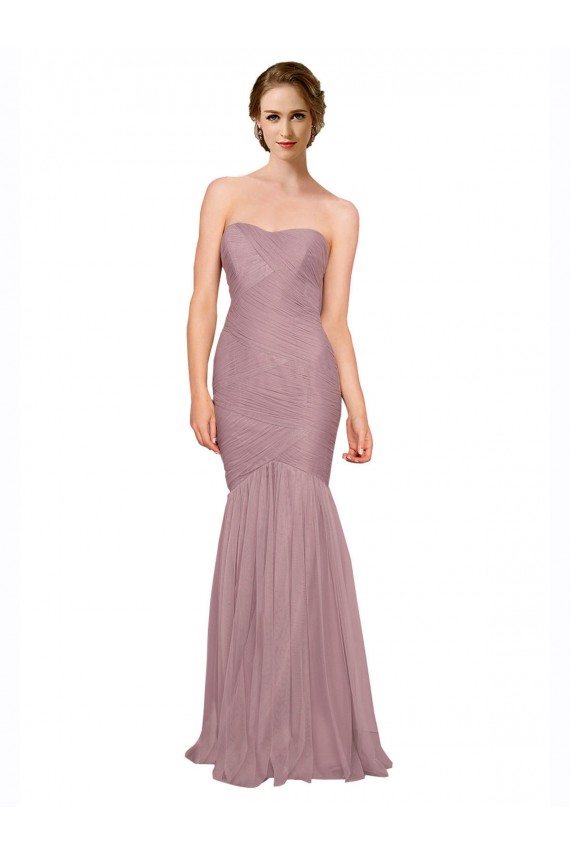 Comprare Stile sirena Innamorato Tulle Lunga Abiti da damigella donore