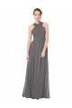 Comprare Stormy Silver Linea A Capestro Chiffona Lunga Abiti da damigella donore