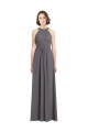 Comprare Stormy Silver Linea A Capestro Chiffona Pizzo Lunga Abiti da damigella donore
