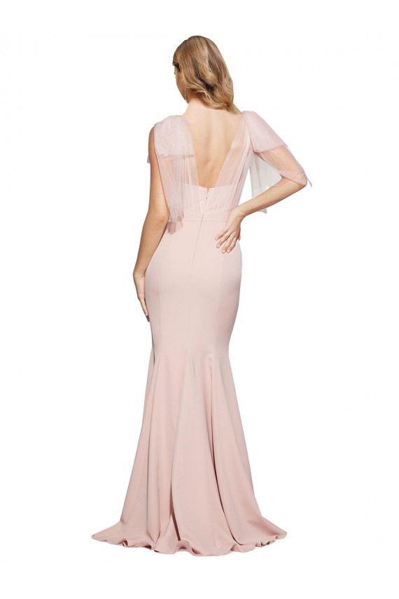 Comprare Malva Tubino Innamorato Crespo Elastico Tulle Lunga Formali Abiti da damigella donore / Abiti da sera / Abiti da ballo