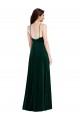 Comprare Verde Scuro Linea A Capestro Alto Collo Velluto Elastico Lunga Abiti da damigella donore / Abiti da ballo