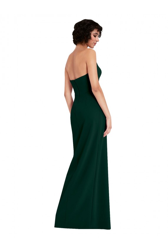 Comprare Verde mezzanotte Tubino Scoop Senza spalline Crespo Elastico Lunga Formali Abiti da damigella donore / Abiti da sera / Abiti da ballo