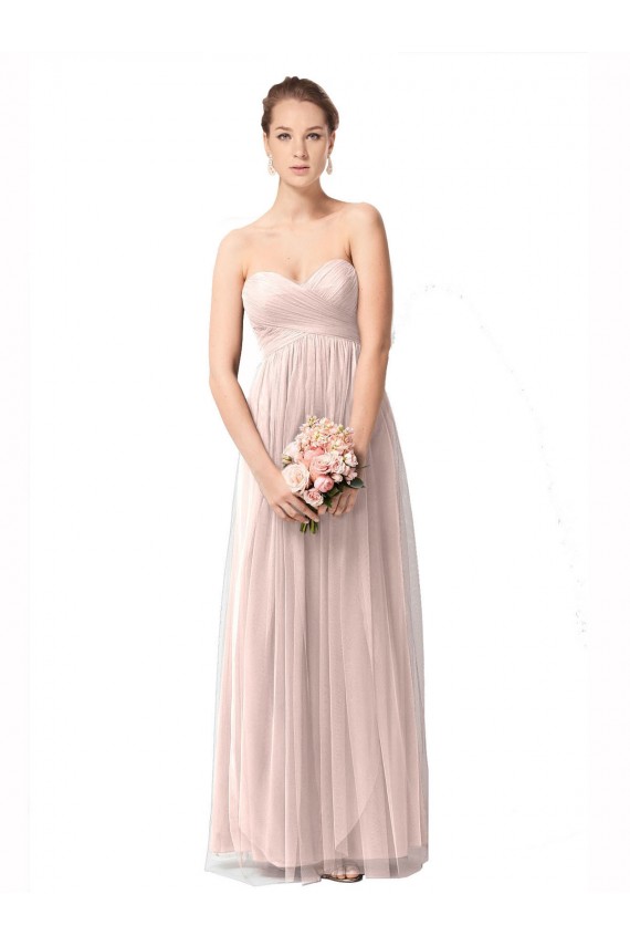 Comprare Vintage Rose Linea A Innamorato Tulle Lunga Abiti da damigella donore