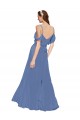 Comprare Windsor Blu Linea A Chiffona Lunga Abiti da damigella donore
