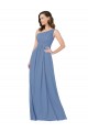 Comprare Windsor Blu Tubino Una spalla Chiffona Lunga Abiti da damigella donore